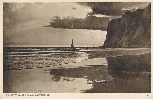 PC60215 Sunset Beachy Head. Eastbourne. Schuhschmied und Etheridge. Norman. 1948