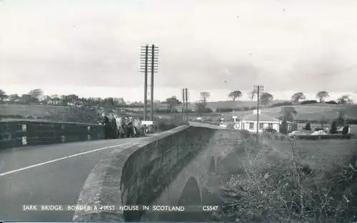 PC54400 Sark Bridge. Grenze und erstes Haus in Schottland. Harvey Barton. RP