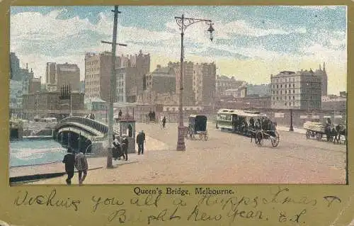 PC53462 Queen Bridge. Melbourne. 1904. B. Hopkins