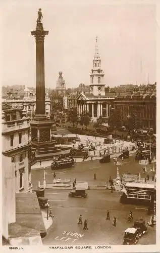 PC55139 Trafalgar Square. London. Valentinstag. RP. 1929