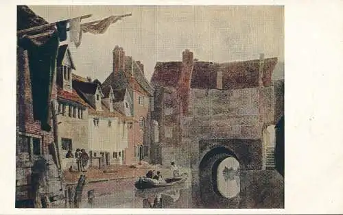 PC59619 Postkarte. Peter de Wint. Alte Häuser an der Hochbrücke. Lincoln. Waterlo