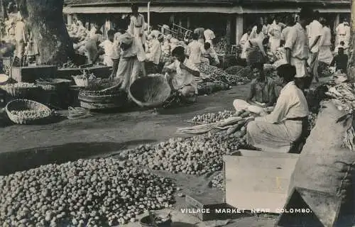 PC54186 Dorfmarkt in der Nähe von Colombo. A. Koch. 1948