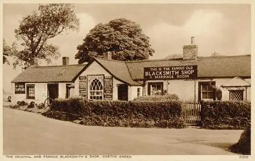 PC54123 The Original and Famous Blacksmiths Shop. Gretna Green. Photochrom. Kein C