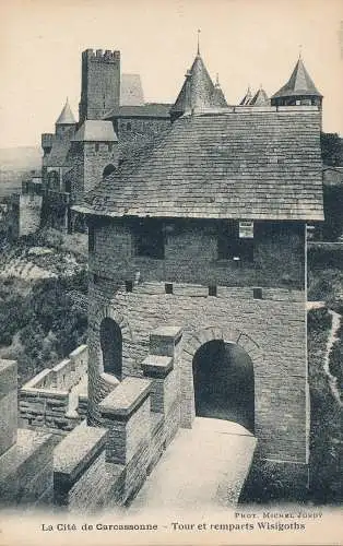 PC54493 La Cite de Carcassonne. Touret Remparts Wisigoths. Michel Jordy