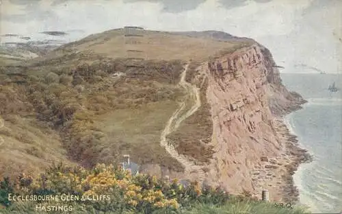 PC59439 Ecclesbourne Glen and Cliffs. Hastings. Lachs. Nr 999. 1920