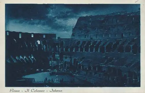 PC52723 Roma. Il Colosseo. Interno. Bei Nacht. Alterocca