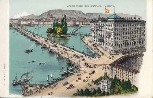 PC54164 Grand Hotel des Bergues. Geneve. A. Trub