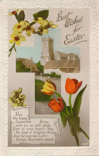 PC55377 Grußpostkarte. Die besten Wünsche zu Ostern. RP. 1934