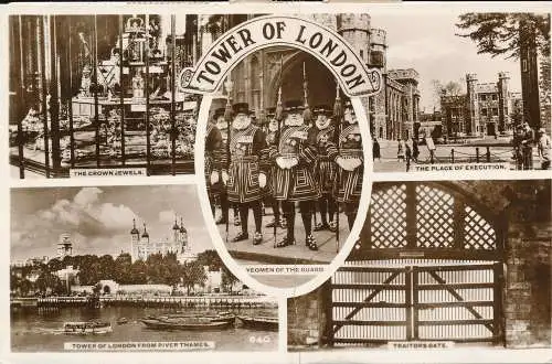 PC55190 Tower of London. Mehrfachansicht. RP. 1953