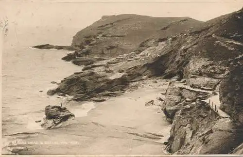 PC60059 Barras Kopf und Leuchtfeuer. Tintagel. 1934