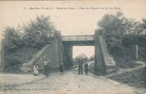 PC54314 Barlin. Route de Noeux. Pont du Chemin de Fer du Nord. Bethune. Nr 5. B.