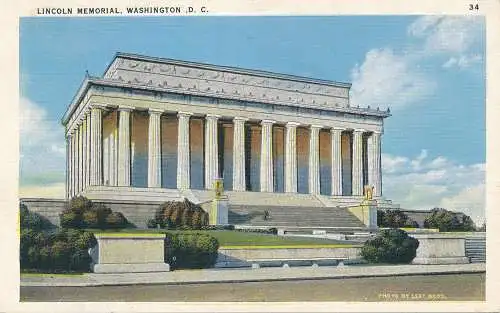 PC53091 Lincoln Memorial. Washington. D. C. Leet Bros