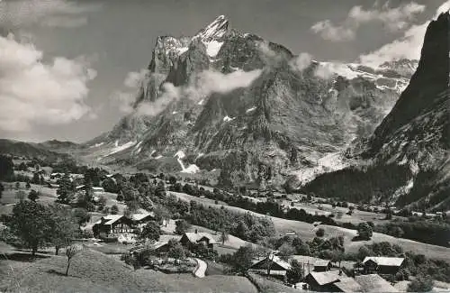 PC54644 Grindelwald. Dorfpartie mit Wetterhorn. Gyger. Nr 12439. 1955