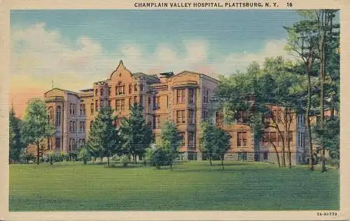 PC53030 Champlain Valley Hospital. Plattsburg. N.Y. C. W. Hughes. 1951