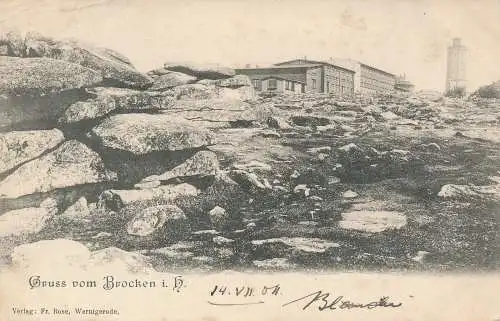 PC54499 Gruss vom Brocken i.H. Fr. Rose. 1904