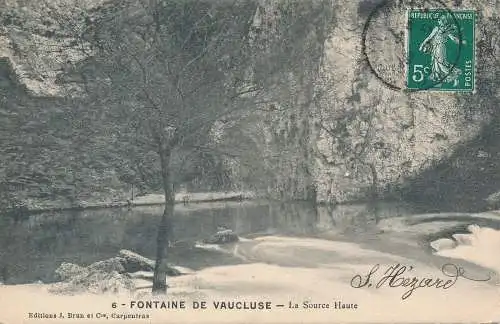 PC50945 Fontaine de Vaucluse. La Source Haute. J. Brun. Nr 6