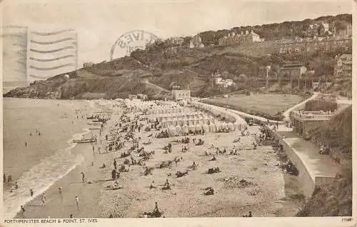 PC61523 Porthminster Beach and Point. St. Ives. Nr 19940. 1946