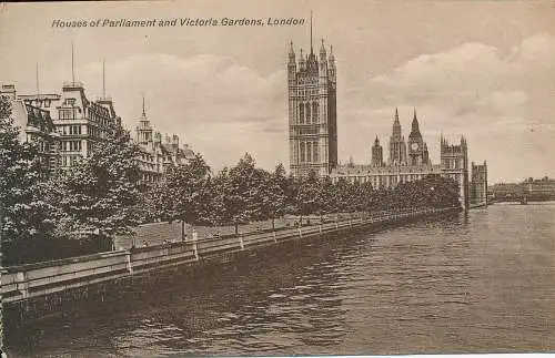 PC54920 Houses of Parliament und Victoria Gardens. London. 1937