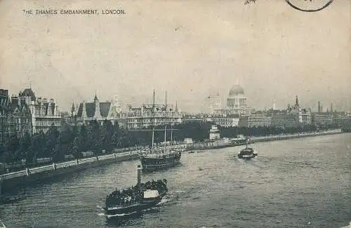 PC59817 Der Themse-Damm. London. 1911