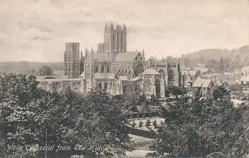 PC55094 Wells Cathedral von Tor Hill. Frith. Nr 2555 B. 1907