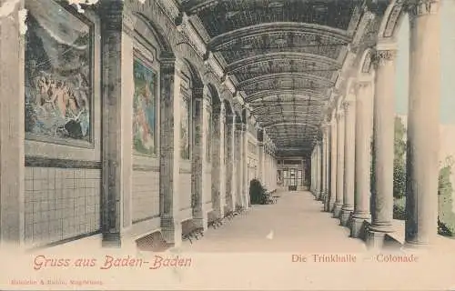 PC52197 Gruss aus Baden Baden. Die Trinkhalle. Kolonade. Reinicke und Rubin