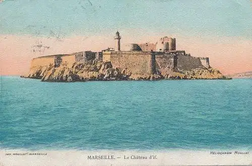 PC52457 Marseille. Le Chateau d If. Heliochrom Moullot. 1908