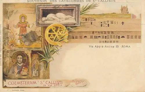 PC53194 Souvenir des Catacombes de St. Calliste. Via Appia Antica 33. Roma. L.S