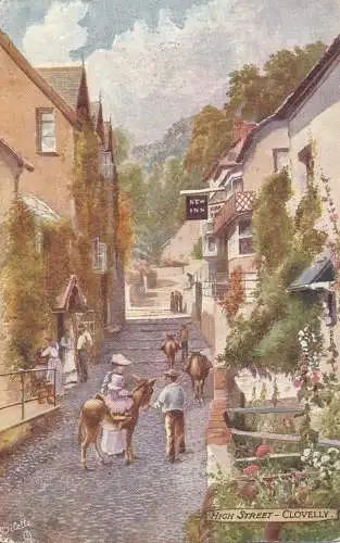 PC60360 High Street. Clovelly. stecken. Oilette. Nr 7233. 1906