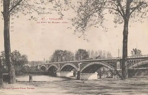 PC52485 Toulouse. Le Pont St. Michel. Freres. Nr 37. 1933