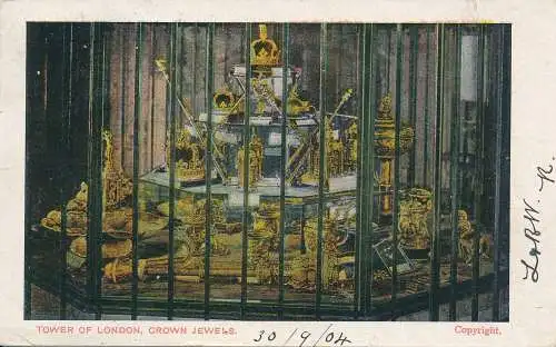 PC61820 Tower of London. Kronschmuck. 1904