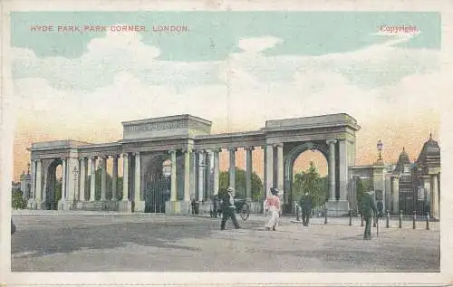 PC61544 Hyde Park. Park Corner. London. 1912