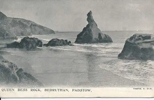 PC60178 Queens Bess Rock. Bedruthan. Padstow. 1912