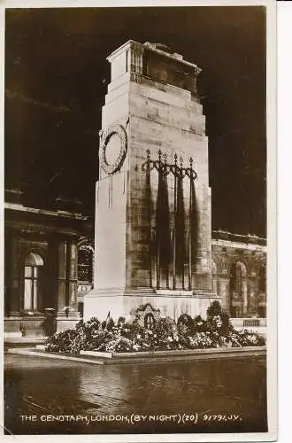 PC60948 Das Kenotaph. London. Bei Nacht. Valentinstag. RP. 1939