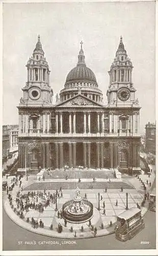 PC61057 St. Pauls Cathedral. London. Valentinstag. Foto Braun