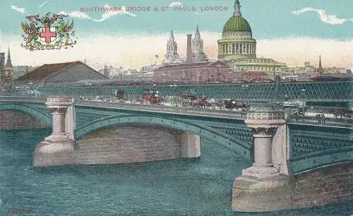 PC61933 Southwark Bridge und St. Pauls. London. G.D. und D.L