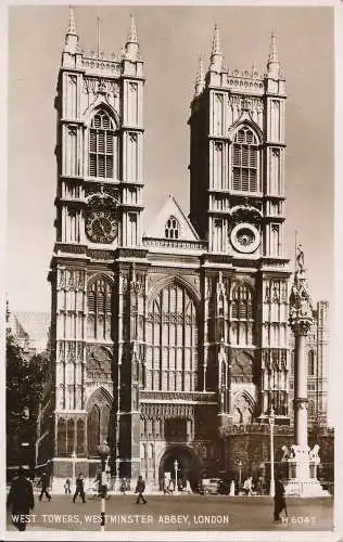 PC61059 West Towers. Westminster Abbey. London. Valentinstag. Nr H 6047. RP. 1952