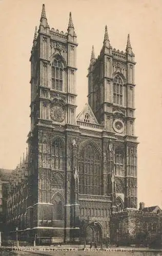 PC61061 London. Westminster Abbey. Westfront. C. F. Castle. Lesco