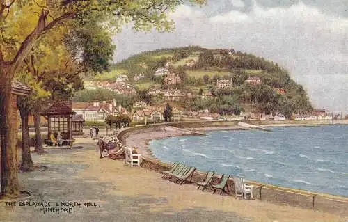 PC62127 The Esplanade und North Hill. Minehead. Lachs. Nr 4191