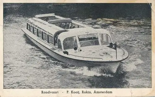 PC53298 Rondvaart. P. Kooij. Rokin. Amsterdam. P. Kooij. B. Hopkins