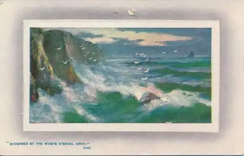 PC59854 Rough Seas. Vom ewigen Schwanken der Winde gegeißelt. Scott. stecken. Edelstein Oilette