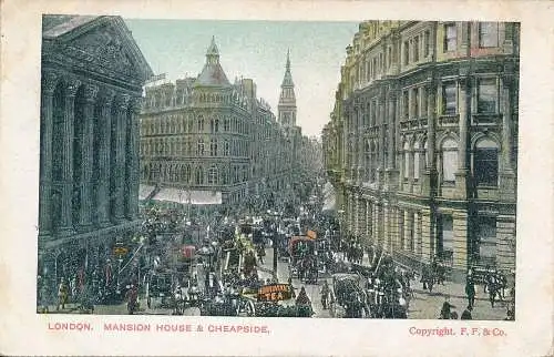 PC60771 London. Herrenhaus und Cheapside. F. F. 1909