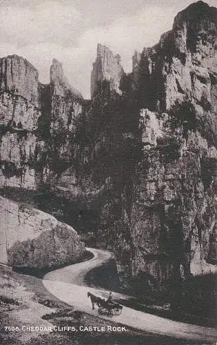 PC61756 Cheddar Cliffs. Castle Rock. Photochrom. Sepiaton. Nr 7608