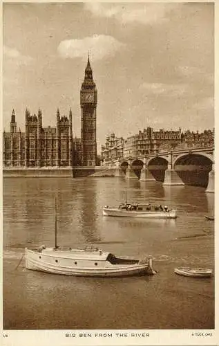 PC61143 Big Ben aus dem Fluss. Tuck