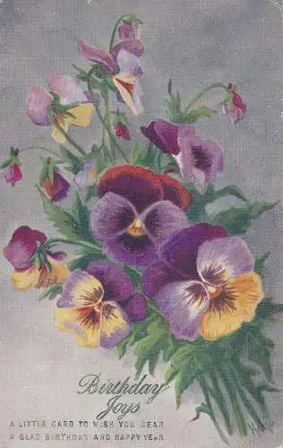 PC62526 Grußpostkarte. Geburtstagsfreuden. Blumen. M. K. und Co. 1935