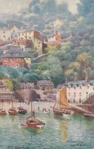 PC60515 Clovelly. Der Hafen. stecken. Oilette. Nr 7464