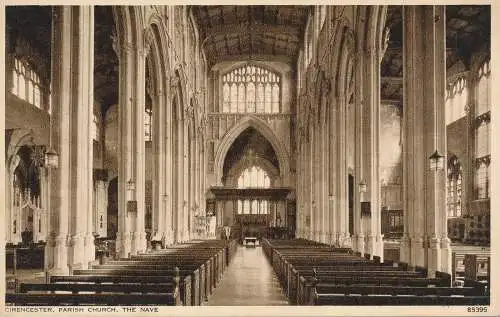 PC62386 Cirencester. Pfarrkirche. Das Kirchenschiff. Photochrom. Nr 85395