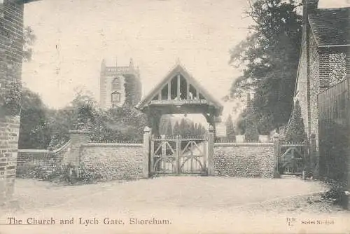 PC62315 Die Kirche und das Lychentor. Shoreham. 1904