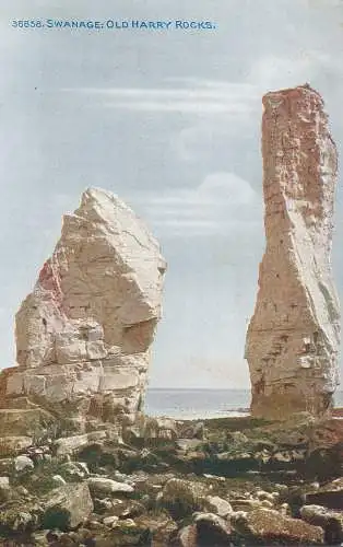 PC62421 Swanage. Old Harry Rocks. Photochrom. Celesque. Nr 36858