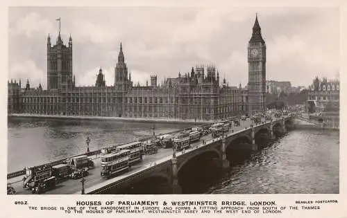 PC63302 Houses of Parliament und Westminster Bridge. London. Beagles and Co. RP