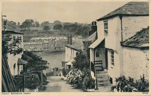 PC62775 Fowey. Bodinnick Ferry. Photochrom. Nr 65258. 1958